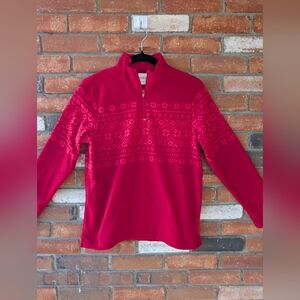 💥💥💥 Sale  Red Fair Isle Soft Fleece Lightweight Shirt with quarter zip.